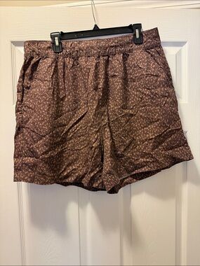 Social Standard by Sanctuary Brown Printed Elastic Waist Shorts XXL EUC